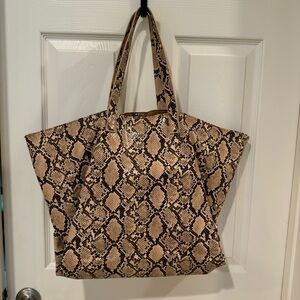 Faux Leather Snakeskin Tote
